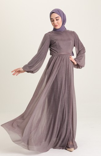 Dark Dusty Rose Hijab Evening Dress 5541-07