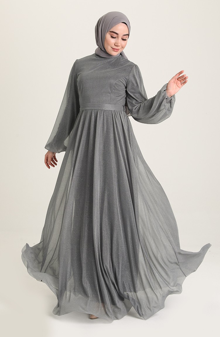 Dark gray long dress cheap