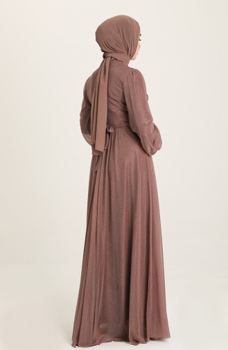 Brown Hijab Evening Dress 5541-11