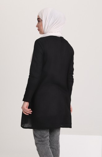 Pamuklu Basic Çan Tunik 7007-01 Siyah