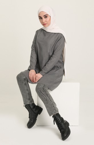 Pamuklu Basic Çan Tunik 7007-05 Gri