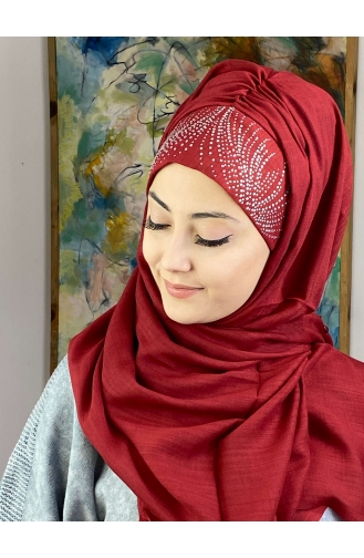 Claret red Ready to wear Turban 23ŞBTTHZŞL23-01