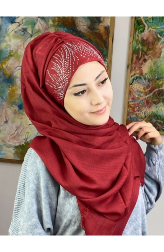 Claret red Ready to wear Turban 23ŞBTTHZŞL23-01