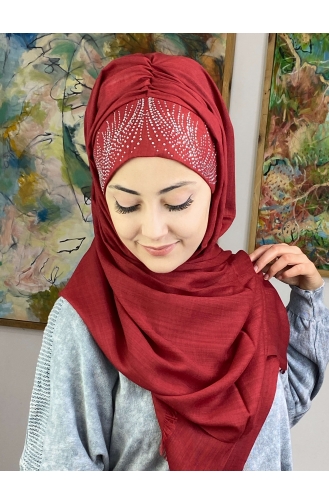 Claret red Ready to wear Turban 23ŞBTTHZŞL23-01