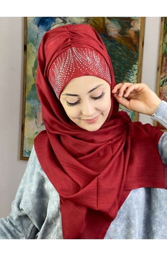 Claret red Ready to wear Turban 23ŞBTTHZŞL23-01