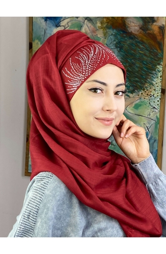 Claret red Ready to wear Turban 23ŞBTTHZŞL23-01