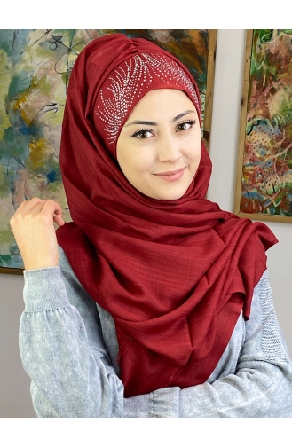 Claret red Ready to wear Turban 23ŞBTTHZŞL23-01