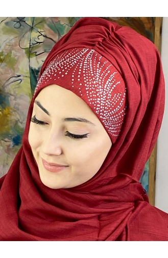 Claret red Ready to wear Turban 23ŞBTTHZŞL23-01