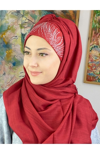 Claret red Ready to wear Turban 23ŞBTTHZŞL23-01