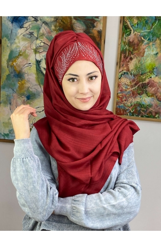 Claret red Ready to wear Turban 23ŞBTTHZŞL23-01