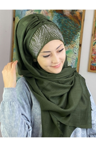 Dark Khaki Ready to wear Turban 23ŞBTTHZŞL23-02