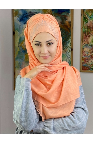 Gelblichrosa Praktischer Turban 23ŞBTTHZŞL23-04