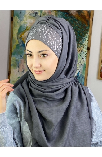Gray Ready to Wear Turban 23ŞBTTHZŞL23-05