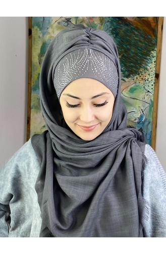 Gray Ready to Wear Turban 23ŞBTTHZŞL23-05