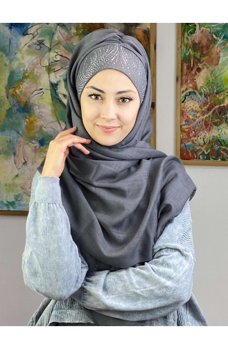 Gray Ready to Wear Turban 23ŞBTTHZŞL23-05