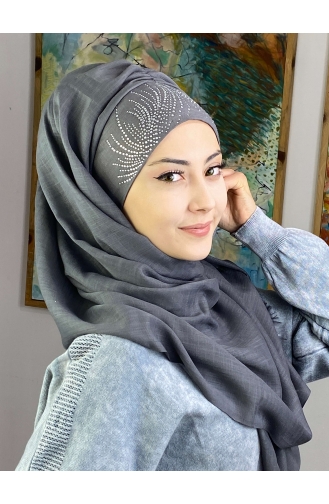 Gray Ready to Wear Turban 23ŞBTTHZŞL23-05