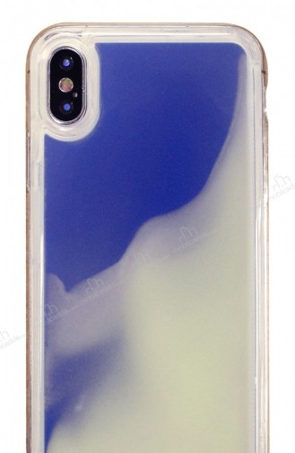 İphone X Xs Neon Kumlu Mavi Silikon Kılıf
