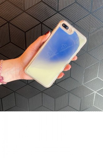 İphone X Xs Neon Kumlu Mavi Silikon Kılıf