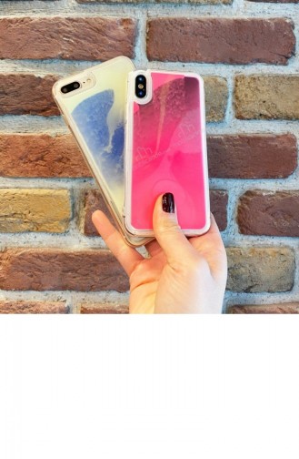 İphone 7 Plus 8 Plus Neon Kumlu Pembe Silikon Kılıf