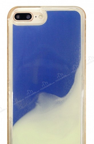 İphone 7 Plus 8 Plus Neon Kumlu Mavi Silikon Kılıf