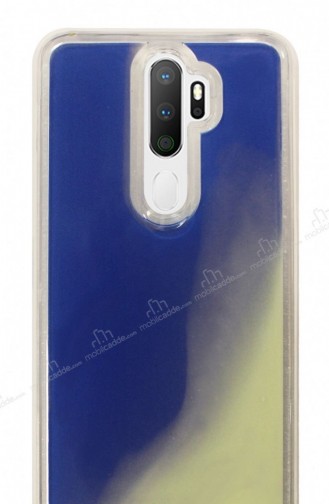 Oppo A5 2020 Neon Kumlu Mavi Silikon Kılıf