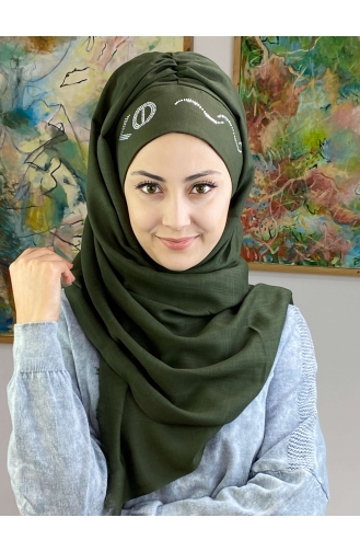 Khaki Ready to Wear Turban 39ŞBTTHZŞL39-01