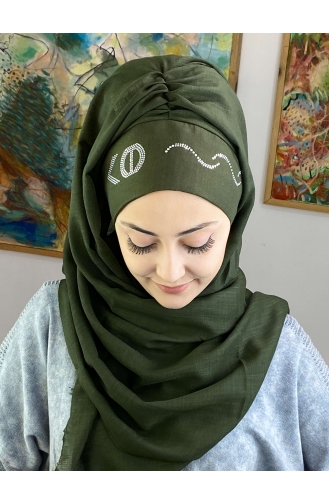 Khaki Ready to Wear Turban 39ŞBTTHZŞL39-01