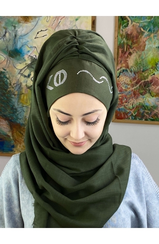 Khaki Praktischer Turban 39ŞBTTHZŞL39-01