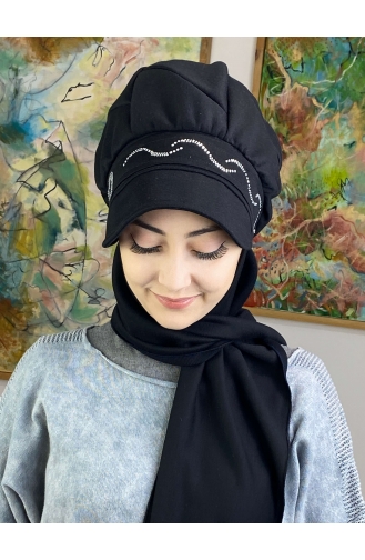 Schwarz Praktischer Turban 42ŞBTTHZŞL42-01