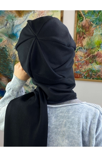 Schwarz Praktischer Turban 42ŞBTTHZŞL42-01