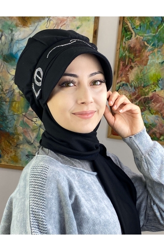 Schwarz Praktischer Turban 42ŞBTTHZŞL42-01