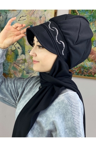 Schwarz Praktischer Turban 42ŞBTTHZŞL42-01