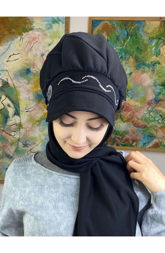 Schwarz Praktischer Turban 42ŞBTTHZŞL42-01