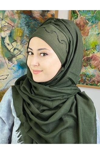 Dark Khaki Ready to Wear Turban 40ŞBTTHZŞL40-01