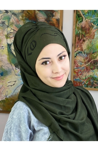 Dark Khaki Ready to Wear Turban 40ŞBTTHZŞL40-01