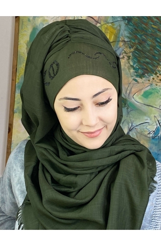 Dunkel Khaki Praktischer Turban 40ŞBTTHZŞL40-01