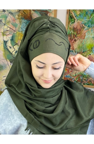 Dunkel Khaki Praktischer Turban 40ŞBTTHZŞL40-01