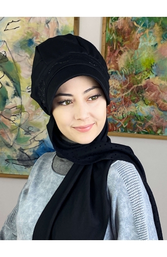 Black Ready to wear Turban 41ŞBTTHZŞL41-02