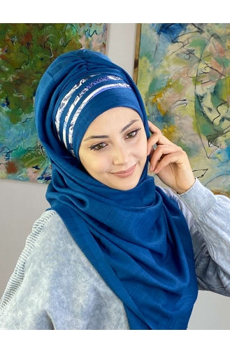 Dark Blue Ready to Wear Turban 826OCKDRP-02