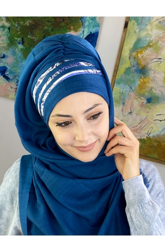 Dark Blue Ready to Wear Turban 826OCKDRP-02