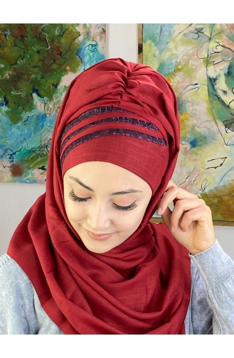 Weinrot Praktischer Turban 626OCKDRP-01