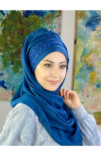 Dunkelblau Praktischer Turban 726OCKDRP-01