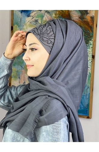 Gray Ready to Wear Turban 33ŞBTTHZŞL33-01