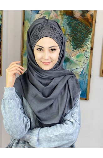 Gray Ready to Wear Turban 33ŞBTTHZŞL33-01