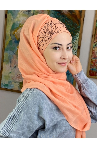 Peach Pink Ready to Wear Turban 33ŞBTTHZŞL33-02