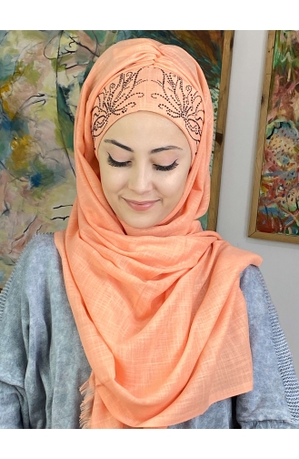 Pinkish Orange Ready to wear Turban 33ŞBTTHZŞL33-02