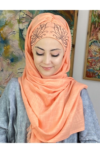 Peach Pink Ready to Wear Turban 33ŞBTTHZŞL33-02