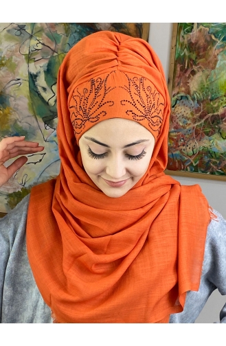 Orange Praktischer Turban 33ŞBTTHZŞL33-03