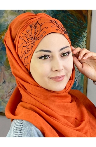 Orange Praktischer Turban 33ŞBTTHZŞL33-03