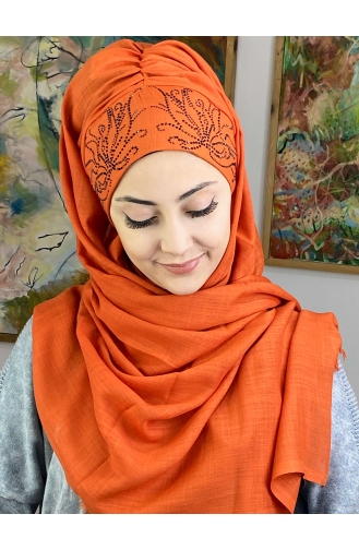 Orange Ready to Wear Turban 33ŞBTTHZŞL33-03